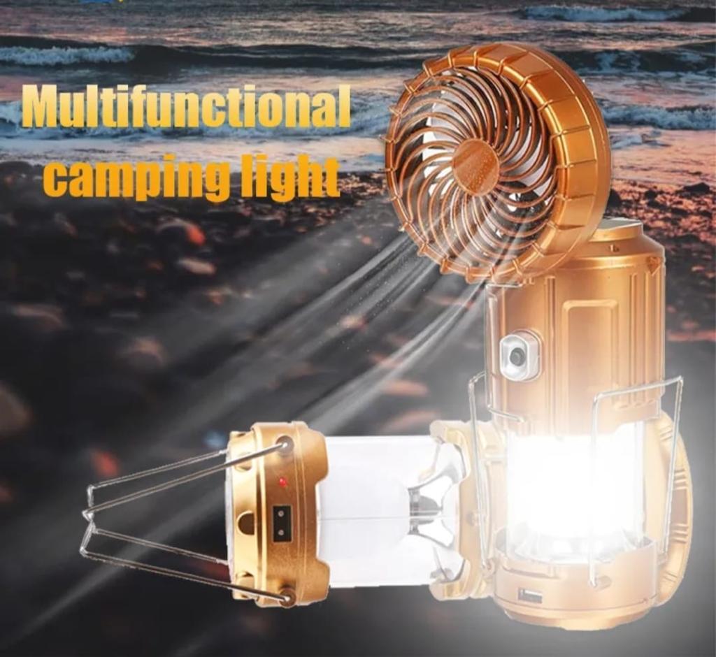 Luz emergencia, ventilador y cargador