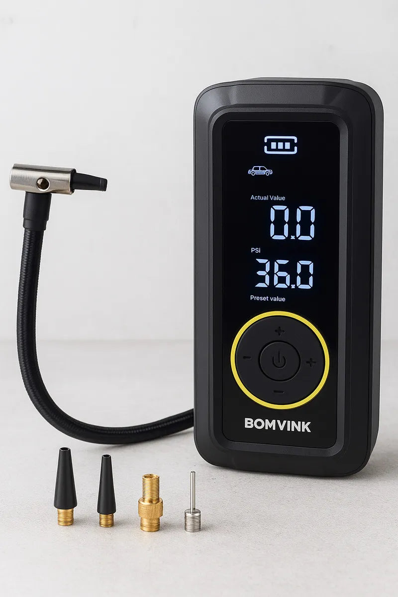 Bomba compresora de aire digital portátil con LED BOMVINK BOM-8917