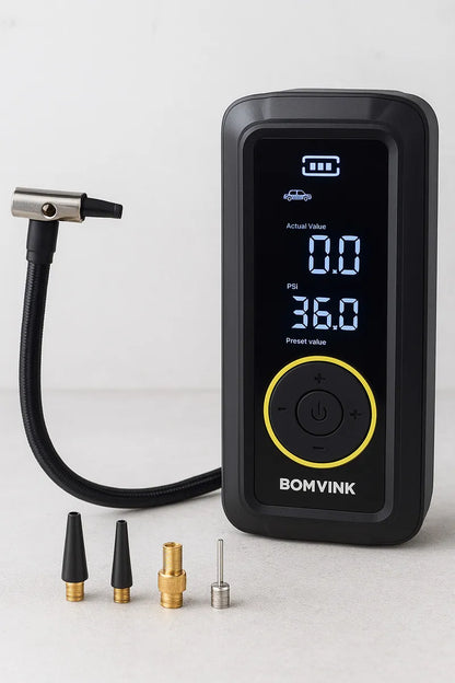 Bomba compresora de aire digital portátil con LED BOMVINK BOM-8917